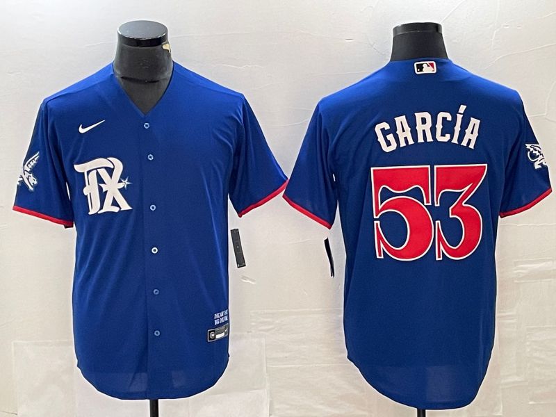 Men Texas Rangers #53 Garcia Blue Game Nike 2023 MLB Jersey style 8->texas rangers->MLB Jersey